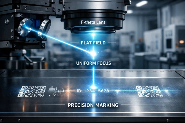 How F-Theta Lenses Deliver Perfect Flat-Field Focus in High-Speed Laser Marking_